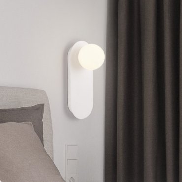 Nova Luce Blob - applique murale - 12 x 30 x 13 cm - blanc sablé et verre opale