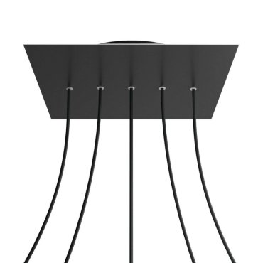 Creative Cables - Rose-One Rosace de plafond carrée pour 5 points lumineux en ligne - 40 x 40 x 3,5 cm - noir
