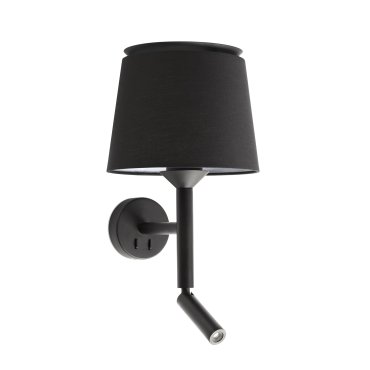 Faro Savoy - applique murale avec interrupteur - 23 x 26,5 x 49,9 cm - 3W LED inclus - noir mat