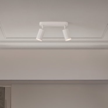 Nova Luce Mao - spot en saillie 2L - 5,5 x 16,5 x 26 cm - IP44 - blanc sable