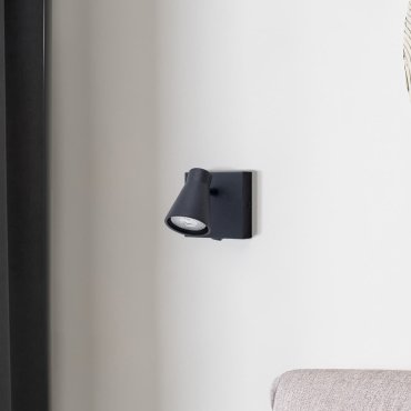 Nova Luce Dublin - applique murale avec interrupteur - 15 x 10 cm - noir sable