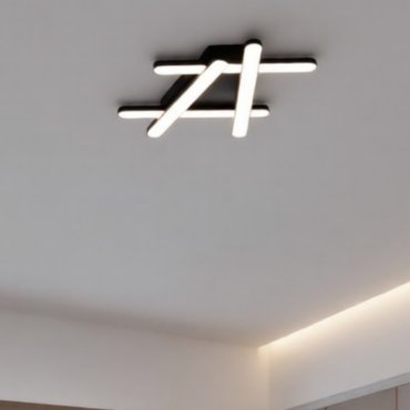 Nova Luce Willow - plafonnier - 51 x 39 x 5,6 cm - 38W LED dimmable inclus - noir sable