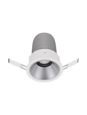 Nova Luce Homer - spot à encastrer - Ø 85 mm - taille d'encastrement 75 mm - 10W LED inclus - 24° faisceau - blanc avec aluminium