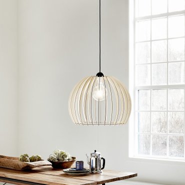 Nordlux Chino - lampe suspendue - Ø 40 x 284 cm - brun clair et noir