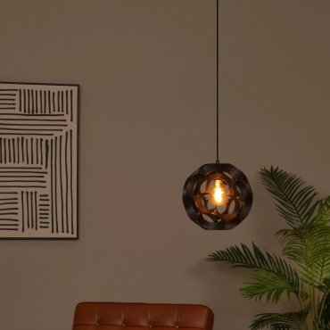 Lucide Hannelore - lampe suspendue - Ø 30 x 163 cm - noir