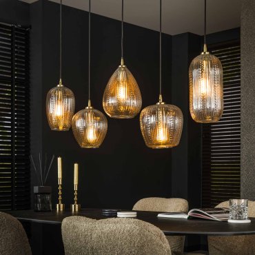 Vico Diamond Grain Mix - lampe suspendue - 120 x 20 x150 cm - transparent