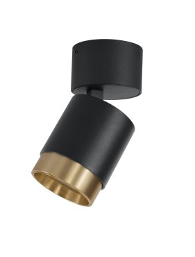 Nova Luce Spectre - spot en saillie - Ø 5,5 x 11 cm - 5W led inclus - noir/doré