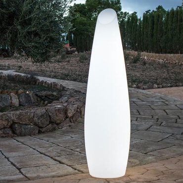 New Garden Fredo 140 - lampadaire d'extérieur avec cordon et prise - Ø 38 x 139 cm - 18W LED inclus - IP65 - blanc