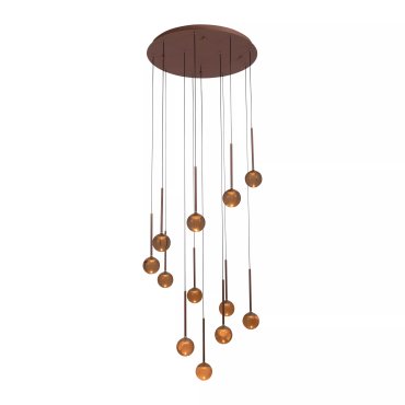 Lucide Calina - lampe suspendue - 69,9 x 209,3 cm - 12 x 7W LED dimmables incluses - température de couleur réglable - café