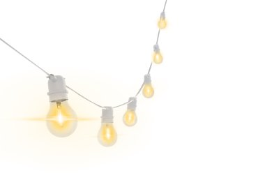 Century Italia Fiesta - Guirlande lumineuse de 8,5 m dont 3,34 m de câble - 10 x 6W LED inclus - IP44 - blanc