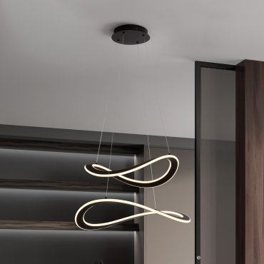 Nova Luce Celestia - lampe suspendue -  Ø 60 x 120 cm - 87W dimmable LED inclus - noir