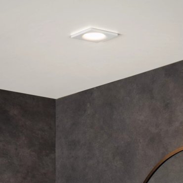 Lucide Ziva - spot encastré - 85 x 85 mm, Ø 75 mm à encastrer - IP44 - blanc