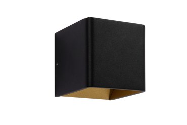 Artdelight Fulda - applique murale - 10 x 10 x 10 cm - 6W dimmable LED inclus - noir et or