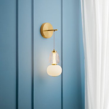 Nova Luce Movil - applique murale - Ø 22 x 62 cm - 18W dimmable LED inclus - or, transparent et opale