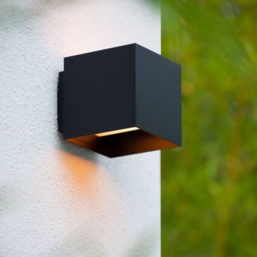 Lucide Exeter - applique d'extérieur - 15 x 17 x 15 cm - IP44 - noir