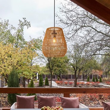 Lucide Nerida - lampe suspendue - Ø 35 x 389 cm - IP44 - naturel