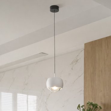 Nova Luce Conga - lampe suspendue - Ø 9,6 x 140 cm - 13W LED inclus - blanc sablé