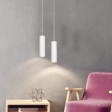Lucide Gipsy - lampe suspendue - Ø 7 x 130 cm - blanc