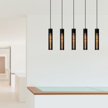 Lucide Lionel - lampe suspendue - 100 x 11 x 180 cm - noir