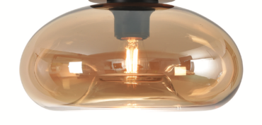 Artdelight Paradise - abat-jour en verre - Ø 28 x 14 cm - ambre