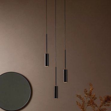 Lucide Tubule - lampe suspendue - Ø 26 x 169 cm - 3 x 7W LED inclus - noir