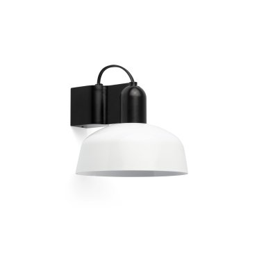 Faro Tatawin - applique - Ø 18,4 x 15,5 cm - noir satiné et blanc brillant