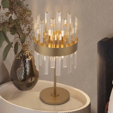 Nova Luce Crown - lampe de table - Ø 25 x 50 cm - or satiné