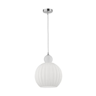 Nova Luce Odell - lampe suspendue - Ø 28 x 120 cm - opale et chrome