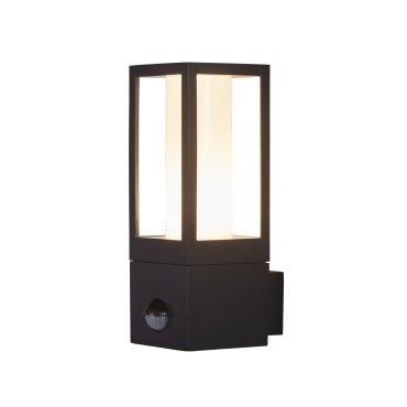 Searchlight Avenue - applique extérieure avec détecteur - 21 x 21 x 75 cm - IP44 - noir