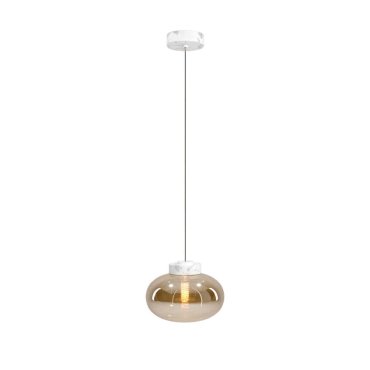 Maxlight Moonstone - lampe suspendue - Ø 45 x 150 cm - verre ambré et blanc