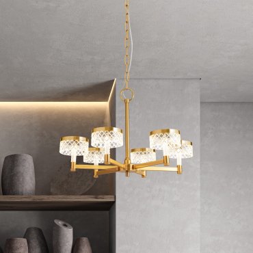 Nova Luce Bion - lampe suspendue - Ø 70,7 x 120 cm - 38W LED inclus - laiton doré