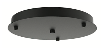 Artdelight - Plaque de plafond pour 3 points lumineux - Ø 30 x 3 cm - noir