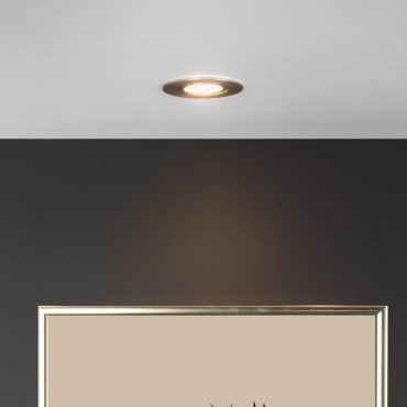Lucide Tube Rond - spot encastré - Ø 90 mm, Ø 82 mm encastré - chrome satiné