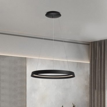 Nova Luce Ormi - lampe suspendue - Ø 60 x 150 cm - 52W dimmable LED inclus - noir sablé