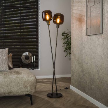 Vico Bronza - lampadaire - Ø 30 x 167 cm - brun sienne