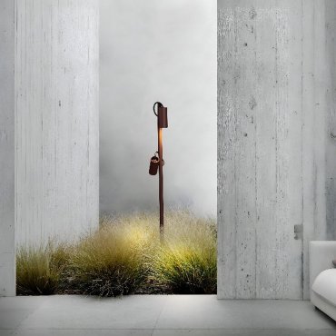 Nova Luce Darma - lampe de jardin - Ø 10,5 x 122 cm - 13W LED inclus - IP65 - corten