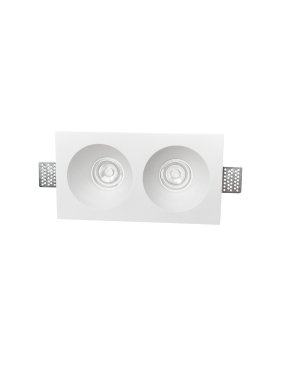Nova Luce Mib - spot encastré double - 252 x 58 mm, 258 x 137 mm taille d'encastrement - plâtre blanc