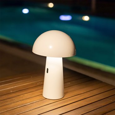 New Garden Shitake - lampe de table - Ø16,5 x 25,5 cm - 7,5W LED inclus - IP44 - blanc