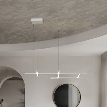 Nova Luce Pace - lampe suspendue - 102 x 204 x 80 cm - 83W dimmable LED inclus - blanc sablé