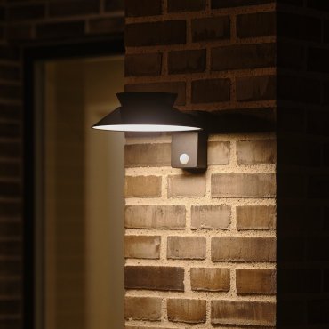 Nordlux Justina - applique solaire extérieure avec détecteur de mouvement - 28,5 x 23 x 14,5 cm - 5W LED inclus - IP44 - noir