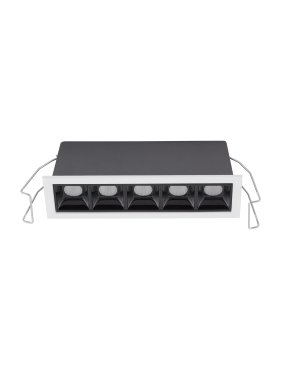 Nova Luce Akira - spot à encastrer - 14,7 x 4,5 cm - 140 x 37 mm taille d'encastrement - 11W LED inclus - noir - blanc chaud