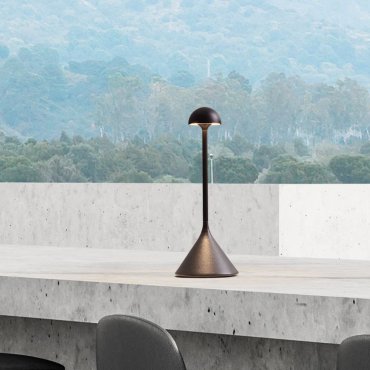 Nova Luce Dalt - lampe de table rechargeable pour extérieur - Ø 9,5 x 25 cm - 1W dimmable LED inclus - IP54 - noir sablé