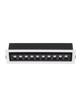 Nova Luce Cantia - spot à encastrer - 32,5 x 8,2 cm - 306 x 72 mm taille d'encastrement - 22,5W LED inclus - noir - blanc chaud