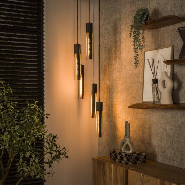 Vico Tube - lampe suspendue - 180 cm - noir
