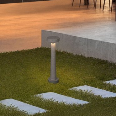 Nova Luce Cram - lampe de jardin - Ø 11,5 x 50 cm - 5W LED inclus - IP65 - gris