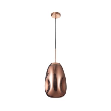 Nova Luce Lava - lampe suspendue - Ø 22 x 120 cm - cuivre