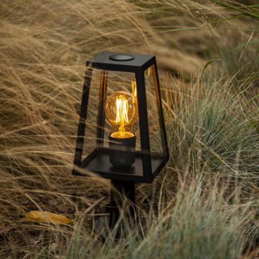 Lutec Fia - lampe socle - 14 x 12 x 33,8 cm - IP54 - noir