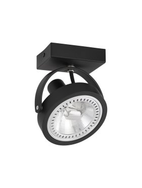 Nova Luce Thomas - spot en saillie - 6 x 19 x 14,5 cm - noir