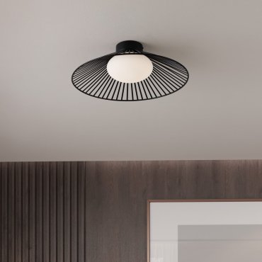 Nova Luce Brume - plafonnier - Ø 50 x 15 cm - 15W LED inclus - noir mat