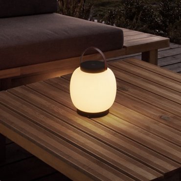Nova Luce Jigra - source lumineuse portable rechargeable - Ø 16 x 22,8 cm - 2W dimmable LED inclus - IP54 - anthracite foncé